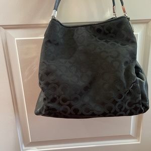 Black C pattern coach purse